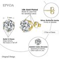 thumbnail image 2 of Pendientes de botón Yashi de oro de 18 k y plata de ley 925 con circonitas cúbicas AAAAAA, 2 of 5