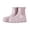 Pink, variant on Xfvqtps Womens Ankle Rain Boots Solid Color Waterproof Non-Slip Rubber Garden Shoes Chunky Flat Sole Rainy Day Footwear