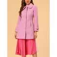 thumbnail image 5 of INSPIRE CHIC Women's Coats Peter Pan Collar Single Breasted Button Front Outwear Winter Coats XL Charm pink, 5 of 7