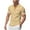 A Khaki, variant on Oversized Short Sleeve Style Man Solid Color Casual Ventilate Loose Buttons Lapel Pockets Short Sleeve Wine M