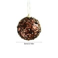 thumbnail image 3 of mtvxesu Brown Foam Christmas Tree Ornaments - Coffee Themed Hanging Balls With Glitter Finish For Holiday Decor, 3 of 6