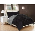 thumbnail image 1 of Mocassi Duvet Inserted Reversible 2pc Comforter Set with Shams Twin, Black/Gray, 1 of 1