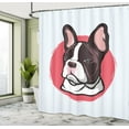 thumbnail image 5 of Ambesonne Animal Shower Curtain, French Bulldog Hipster, 69"Wx84"L, Pink Brown, 5 of 5