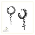 thumbnail image 6 of BEBERLINI Women Ankh Cross Pendant Huggie Hoop Earrings Black Stainless Steel Jewelry Gift, 6 of 8