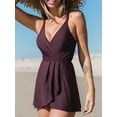 thumbnail image 6 of Cupshe One Piece Swimsuit for Women Tummy Control Swim Dress Crisscross Ruched Skirted Bathing Suit with Bottom, 6 of 8