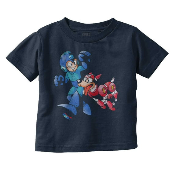 Classic Video Game Mega Man and Rush Toddler Boy Girl T Shirt Infant Toddler Brisco Brands 12M
