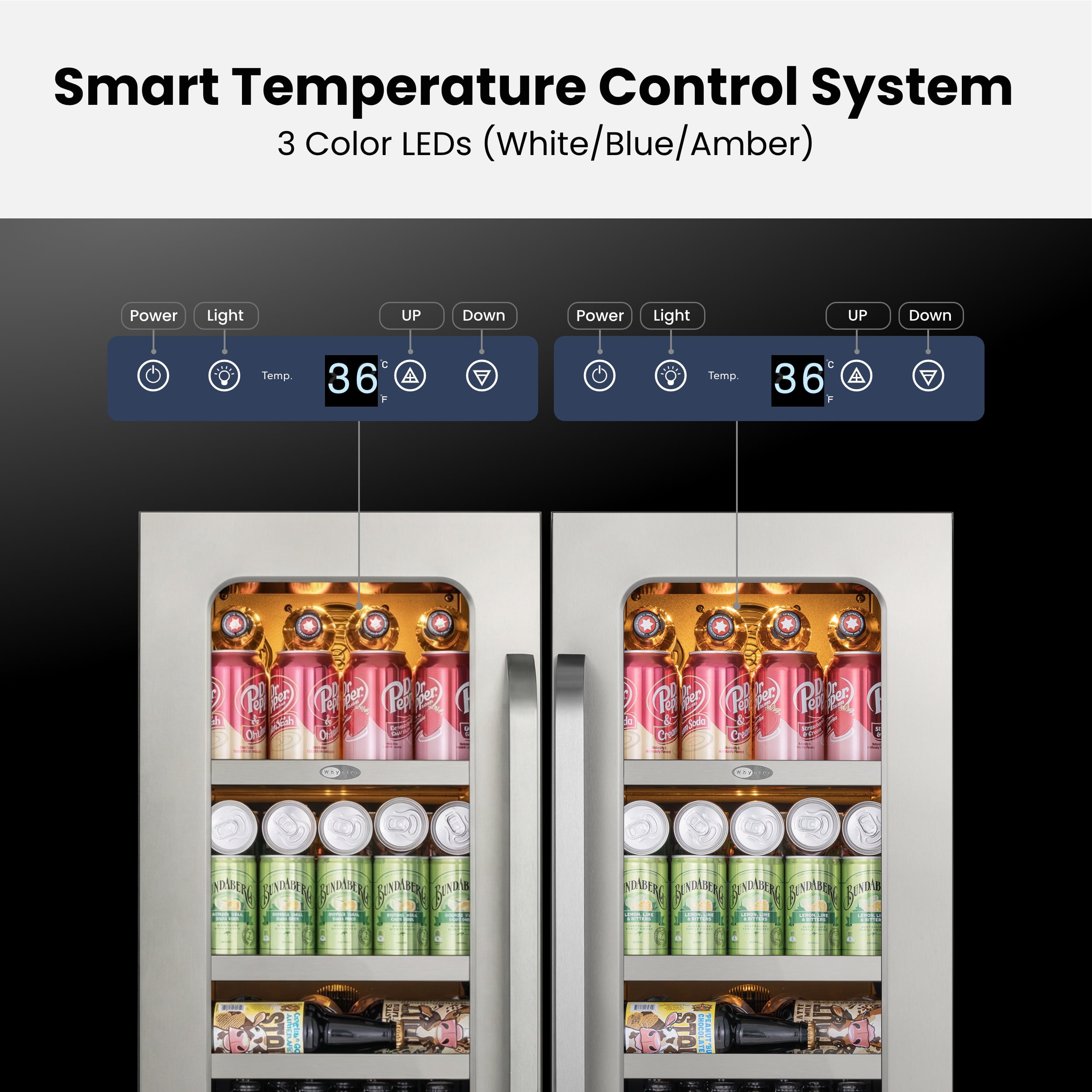 Whynter 30 inch Beverage Refrigerator, 160 Cans Beverage Cooler with Stainless Steel Door Frame for Home/Kitchen/Office
