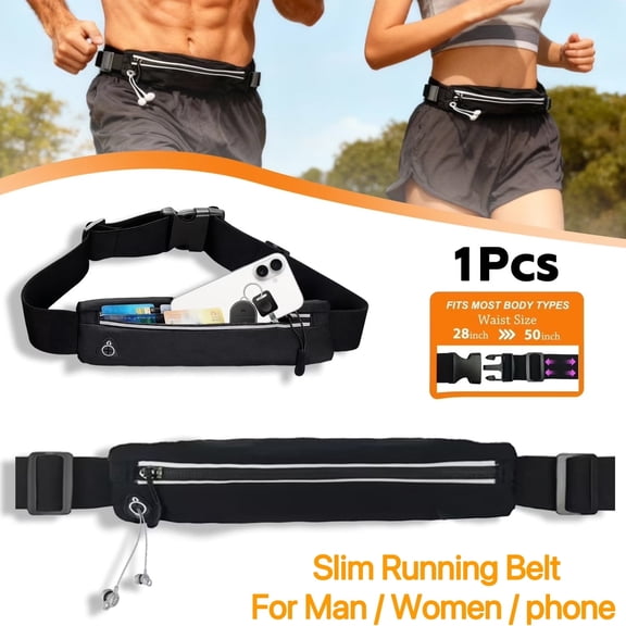 Ustris Slim Running Belt Fanny Pack for Men Women, Running Phone Holder Runners Pouch Waist Pack for Workout, Money Belt, Running Gear Accessories [Fits ALL Phones]