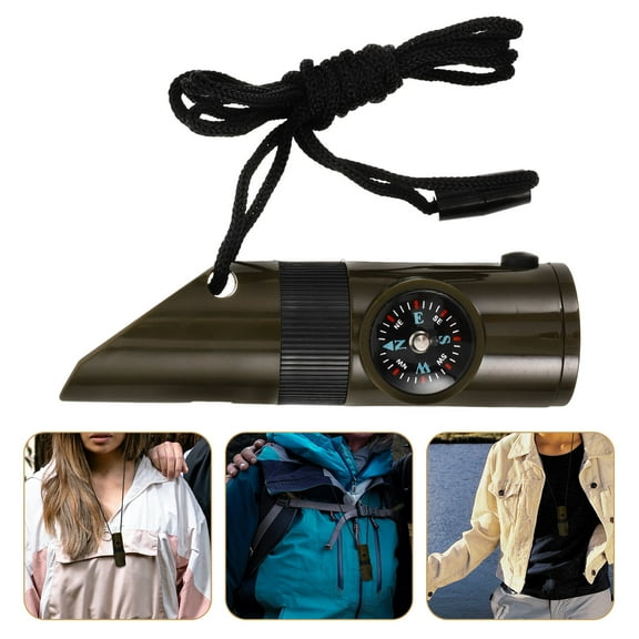 HEMOTON  Whistle with Compass Multi-functional Hiking Titanium Emergency