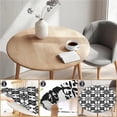 thumbnail image 3 of Round Fitted Tablecloth with Elastic Edge Design Table Cover Waterproof Stain-Resistant Wipeable Table Cloth Best for 38"-42" Round Tables for Outdoor Indoor Floral Geometry, 3 of 4