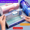 thumbnail image 4 of 26-27 Multifunction Pencil Box With Double Password Lock, Large Capacity Plastic Stationery Case Combination Lock Pencil Box Organizer For Kids, Girls, 4 of 5