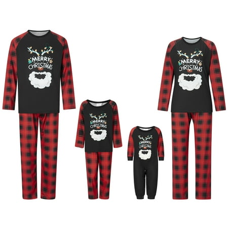 

Dewadbow Family Christmas Pjs Matching Sets Xmas Holiday Pajamas for Adult Kids Baby Dog Xmas Family Sleepwear Loungewear