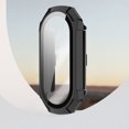 thumbnail image 1 of Caja De Cristal Estuche de vidrio PC Bumper Shell Case para Xiaomi Mi Band 8 Smart Band (Negro), 1 of 7