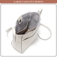 thumbnail image 4 of Shoulder Bucket Bags for Women Genuine Leather Fashion Crossbody Stitching Handbags and Purses with Magnetic Closure, 4 of 7