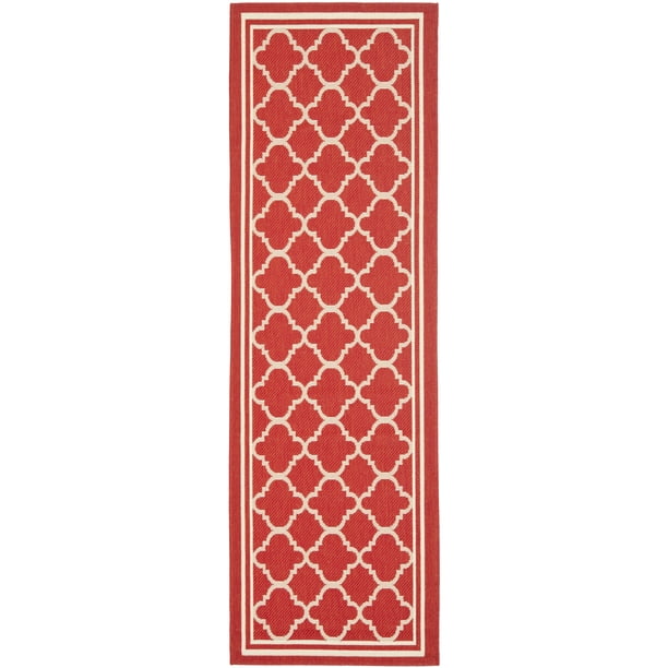 SAFAVIEH Courtyard Alina Geometric Indoor/Outdoor Runner Rug, 2'4