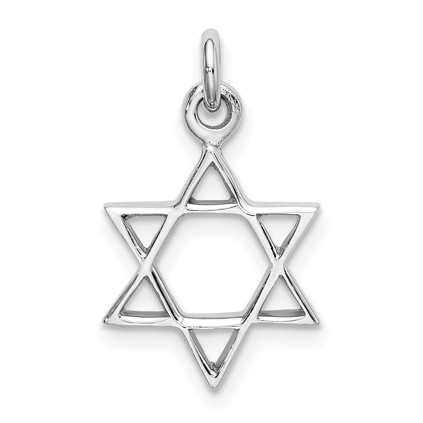 925 Sterling Silver Star of David Jewish Judaica Pendant Necklace 19" 