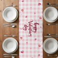 thumbnail image 6 of Valentine's Day Table Runner - 36 Inch Long, Kitchen Dining Table Runner Dresser Scarves, Roses Car Love Hearts Romantic Pink Plaid Farmhouse Decor for Coffee Tables Wedding Party Banquet, 6 of 8