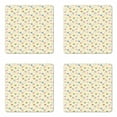 thumbnail image 1 of Animal Coaster Set of 4, Pastel Colored Chicks Worms Egg Nests Cheerful Farmland Theme Kids Nursery Design, Square Hardboard Gloss Coasters, Standard Size, Multicolor, by Ambesonne, 1 of 2