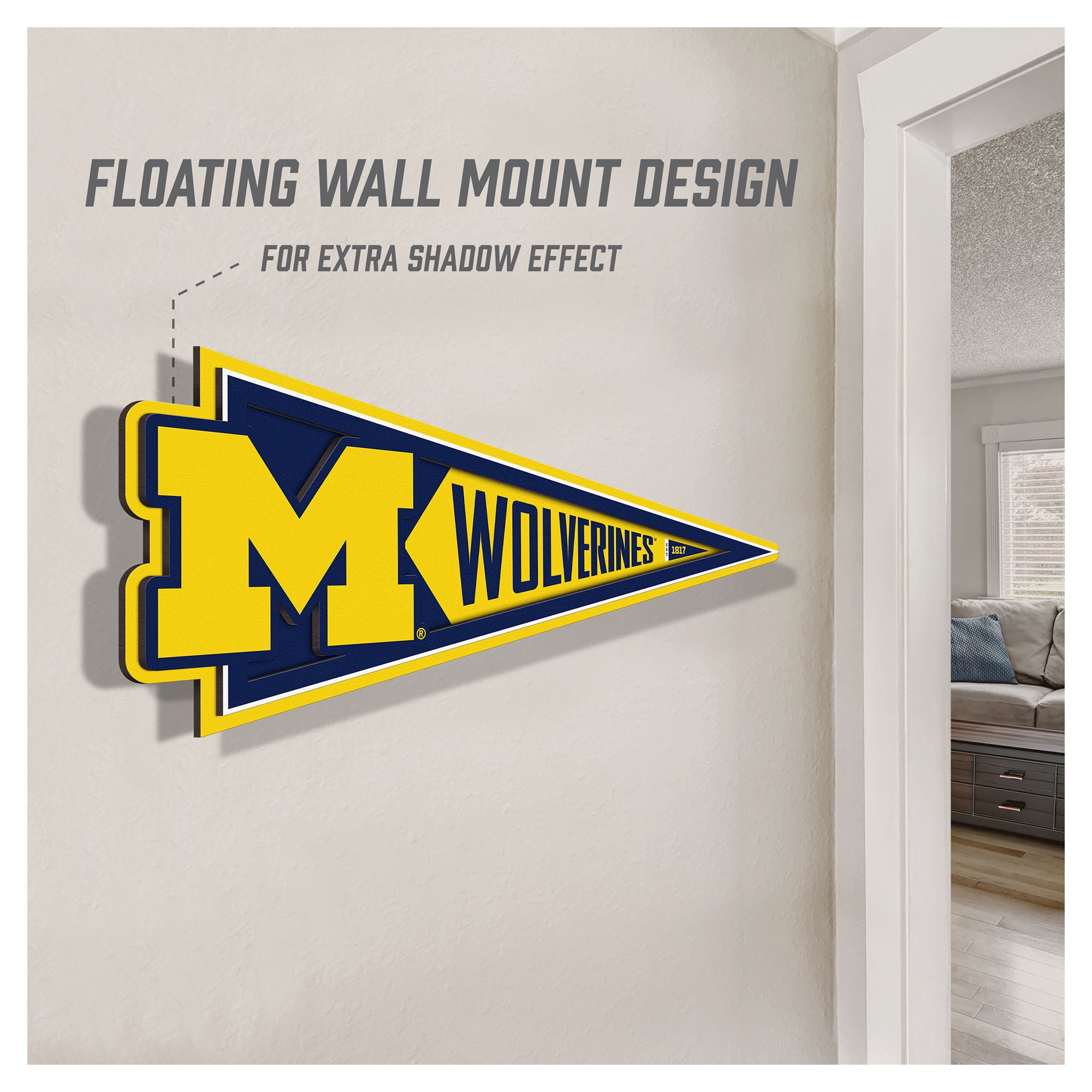 IDNA Michigan Wolverines 23" 3D Pennant Wall Art