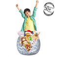 thumbnail image 3 of Waves Storage Toy Bag Chair, Japanese Ethnic Style Motifs Drawing Sea Storm Ocean Theme Marine Design, Stuffed Animal Organizer Washable Bag, Small Size, Blue Grey and White, by Ambesonne, 3 of 3