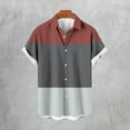 thumbnail image 1 of Qertyioot Chemise Imprimée Géométrique à Manches Courtes et Col Rond pour Hommes, Ultra Douce en Bambou, 1 of 4