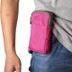 thumbnail image 5 of Mobiltelefonbälte, Crossbody Mobiltelefonväska, Utomhusresor Nylon Axelväska, med Bältesögla Karabinkrok Roseröd 10*18*3.5 CM, 5 of 5