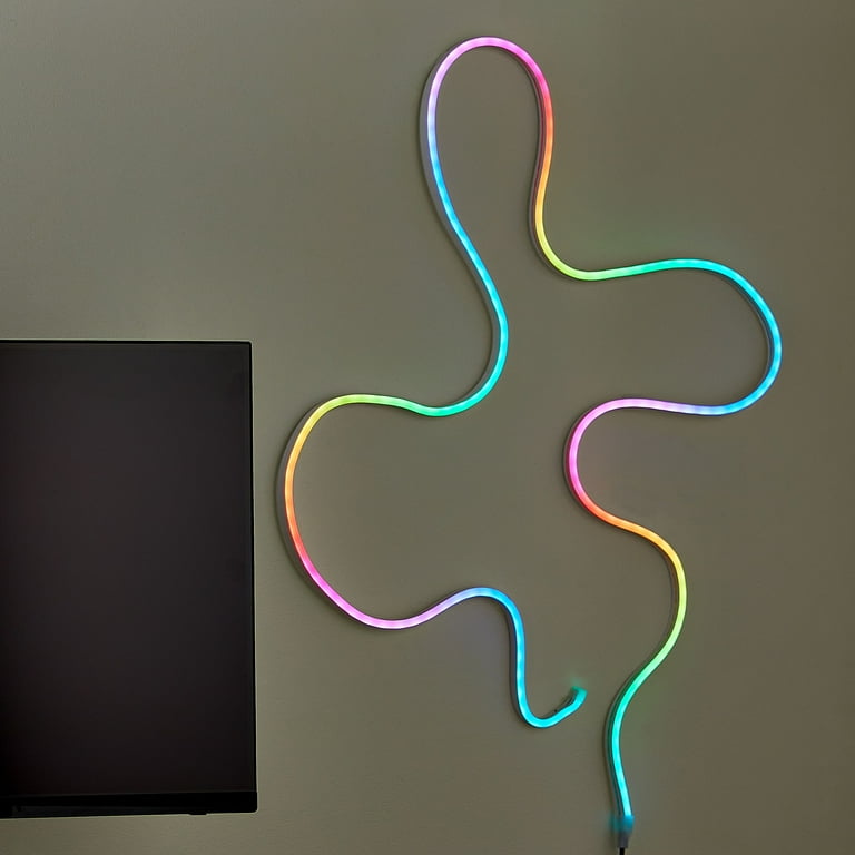 onn RGBIC Multicolor LED Neon Flex Rope Light, 6.6 ft, USB Powered photo 5