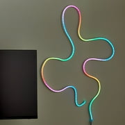 onn RGBIC Multicolor LED Neon Flex Rope Light, 6.6ft, USB Powered, Sound Reactive, Flexible Design with Remote