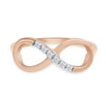 thumbnail image 2 of AFFY 0.05CT Natural White Diamond Accent Infinity Ring For Women in 14K Rose Gold over Silver-5, 2 of 7