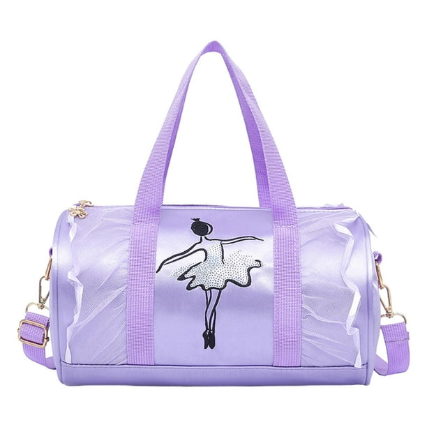 Bolsa de baile de ballet Bolsa de vestido de tutú con etiqueta de nombre Bolsa de viaje de gimnasio duradera a prueba de rasguños dulce para niños ,