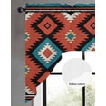 thumbnail image 2 of Aztec Southwest Swag Valances for Windows, Small Curtains Drapes, Red Black Geometric Classic Art Kitchen Window Curtains Over Sink Rod Pocket Window Treatment Valance for Bedroom/Bathroom 56"x36", 2 of 5