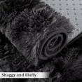 thumbnail image 4 of GlowSol 6' x 9' Fluffy Area Rug Soft Modern Plush Area Rug Carpets Faux Shaggy Indoor Accent Rug Home Decor Nursery Rug for Bedroom Office, Black Grey, 4 of 6