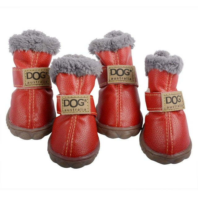 Uds. Botas cálidas de invierno para perros pequeños, antideslizantes, muñeco de nieve suave, suela antideslizante, protectores de pata, zapatos para cachorros pequeños (marrón, XS)-marrón-XS Sailing Electrónica