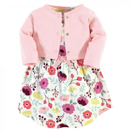 UPC: 0660168677140 | Touched by Nature Baby and Toddler Girl Organic Cotton Dress and Cardigan 2pc Set  Botanical  5 Toddler