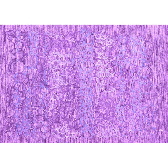 Ahgly Company Indoor Rectangle Abstract Purple Contemporary Area Rugs, 5' x 7'