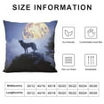 thumbnail image 5 of COMIO  Square Throw Pillow Covers Midnight Wolf Howl with Moon Purple Design Pillow Cases Decorative for Home Bedroom Sofa Pillowcases, 5 of 5