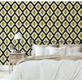 thumbnail image 5 of S4Sassy Modern Ikat Diamond Wallpaper - Yellow Bohemian Wall Covering, 25" X 240" Self-Adhesive Vinyl Walls Paper, Decorative Wallwrap, Easy Diy Walls Covering For Bedroom, Cabinets, Living Spaces, 5 of 9