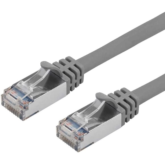 Buhbo Câble Ethernet RJ45 Blindé CAT7 3 Pieds 10Gbps 600 MHz (Lot de 10) Gris