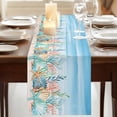 thumbnail image 3 of Table Runners 108 Inches Long Dress Scarves, Summer Nautical Farmhouse Coffee/Dining/Kitchen Table Runner for Living Room, Coastal Beach Starfish Coral Shell Blue 13x108 Inch, 3 of 9