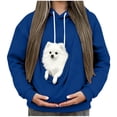 thumbnail image 5 of Women's Pet Pouch Hoodie Kangaroo Pocket Dog Cat Carrier Sweatshirt Long Sleeve Pullover Animal Holder, 5 of 5