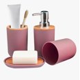 thumbnail image 1 of Accesorios de Baño Set de 4 Piezas con Detalles de Bambu Modelo Rosa, 1 of 4