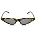 thumbnail image 3 of grinderPUNCH Womens Slim 90s Retro Flat Lens Tortoise Cat Eye Sunglasses, 3 of 5