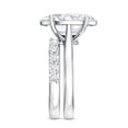 thumbnail image 4 of Rosec Jewels IGI Certified Lab Grown Diamond Oval Wedding Ring Set - 4 Carat Big Engagement Ring with Band - E-VS1 Grade, 925 Sterling Silver, US 4.00, 4 of 9
