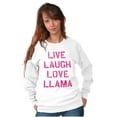 thumbnail image 4 of Live Laugh Love Llama Alpaca Humor Women Crewneck Sweatshirt Brisco Brands S, 4 of 6