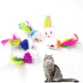 thumbnail image 2 of Cat Colorful Feather Tail Mouse Toy, Realistic Plush Pet Simulation for Kitties, Interactive Fun & Exercise, 2 of 8