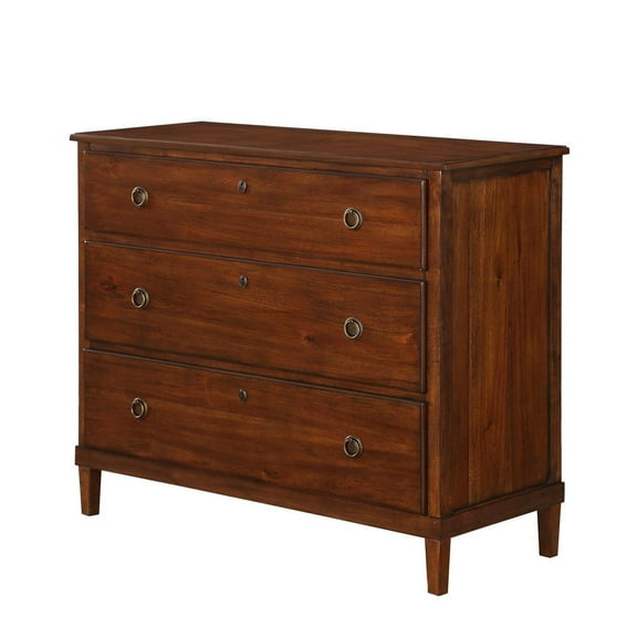 Comfort Pointe Cambridge 3 Drawer Wood Bachelors Chest in Cherry