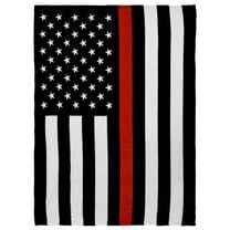 Thin Red Line Soft Plush 50x60in Blanket Fire Fighters Couch & Bed Throw Blanket