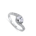thumbnail image 4 of CHOOSE YOUR COLOR Oval Solitaire Wedding Clear CZ Ring .925 Sterling Silver Band White Female Size 9, 4 of 4