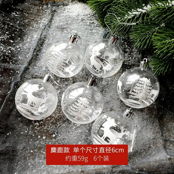 Bolas de Navidad transparentes bolas de nieve bolas pintadas a mano Adornos de árbol de Navidad colgantes decoraciones de techo de ventana