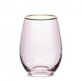 thumbnail image 1 of Set of 4 Optic Stemless Goblet With Gold Rim Glass, 1 of 1